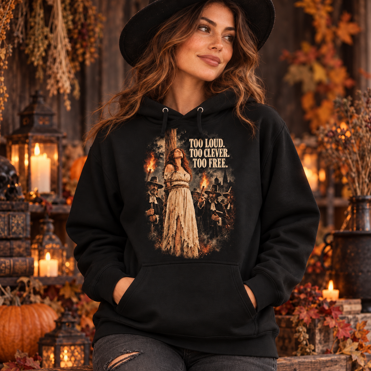 Too Loud-Too Clever-Too Free | Witch & Feminism | Hoodie