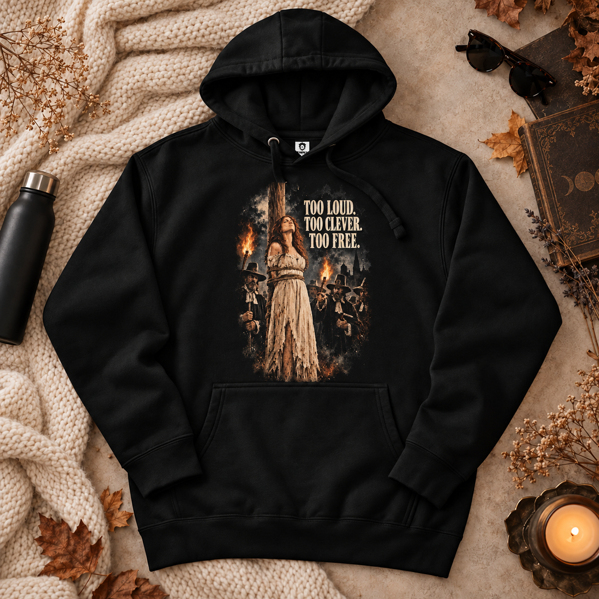 Too Loud-Too Clever-Too Free | Witch & Feminism | Hoodie