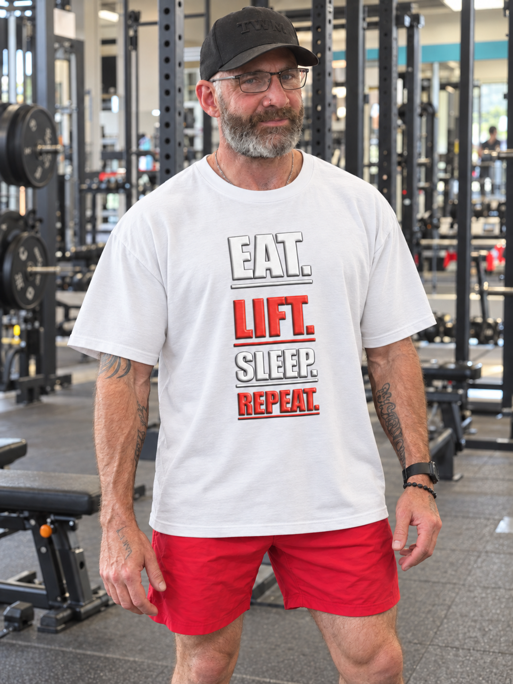 Eat Lift Sleep Repeat | Men’s Gym Box Tee