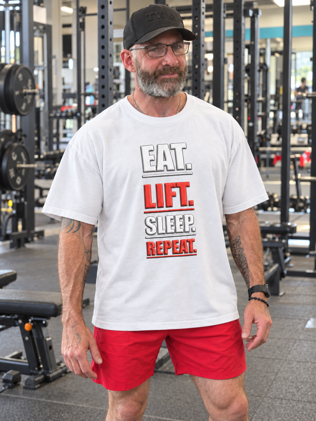 Eat Lift Sleep Repeat | Men’s Gym Box Tee