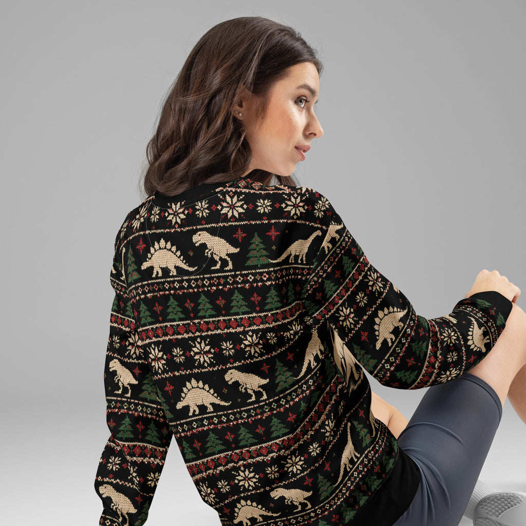 Dinosaur Nativity Scene Christmas sweatshirt – back view