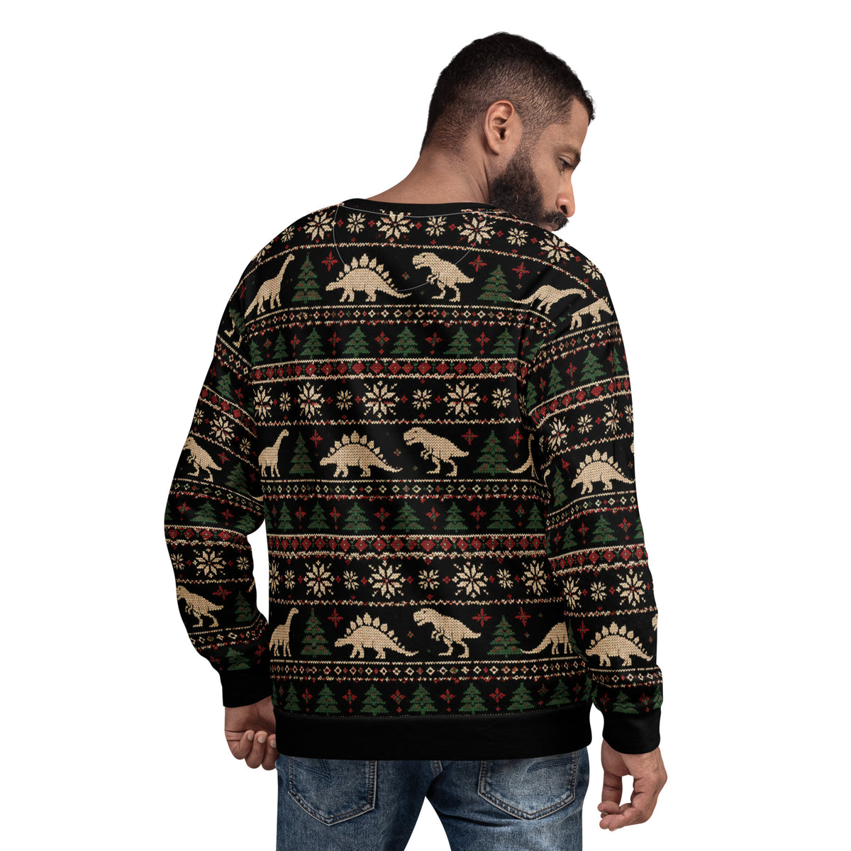 Dinosaur Nativity Scene Christmas sweatshirt – back view