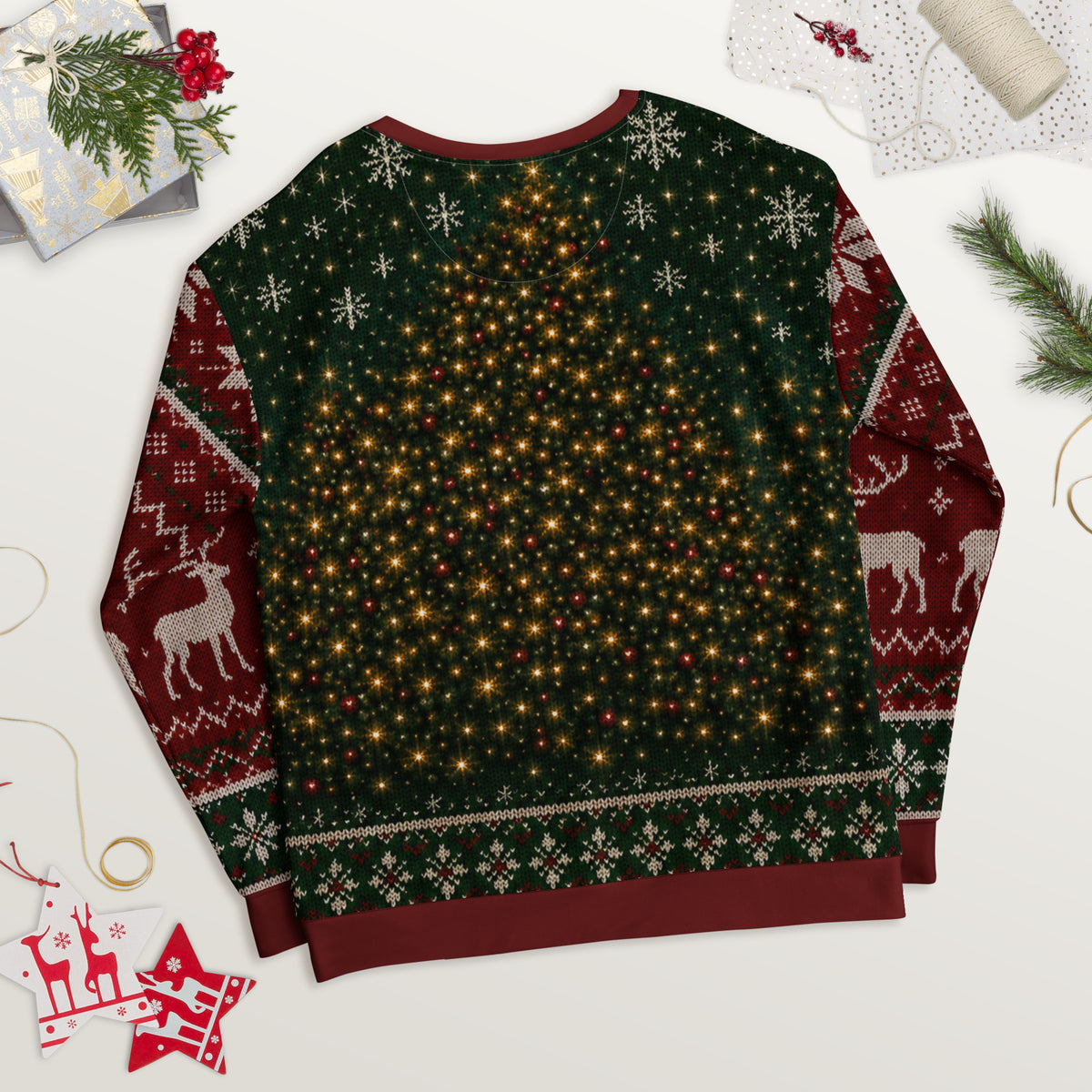 Large Cockerel rude Christmas sweatshirt – back view