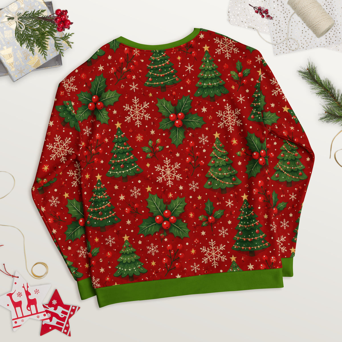 Have a Merry Moo-Mas Highland cow Christmas sweatshirt – back view