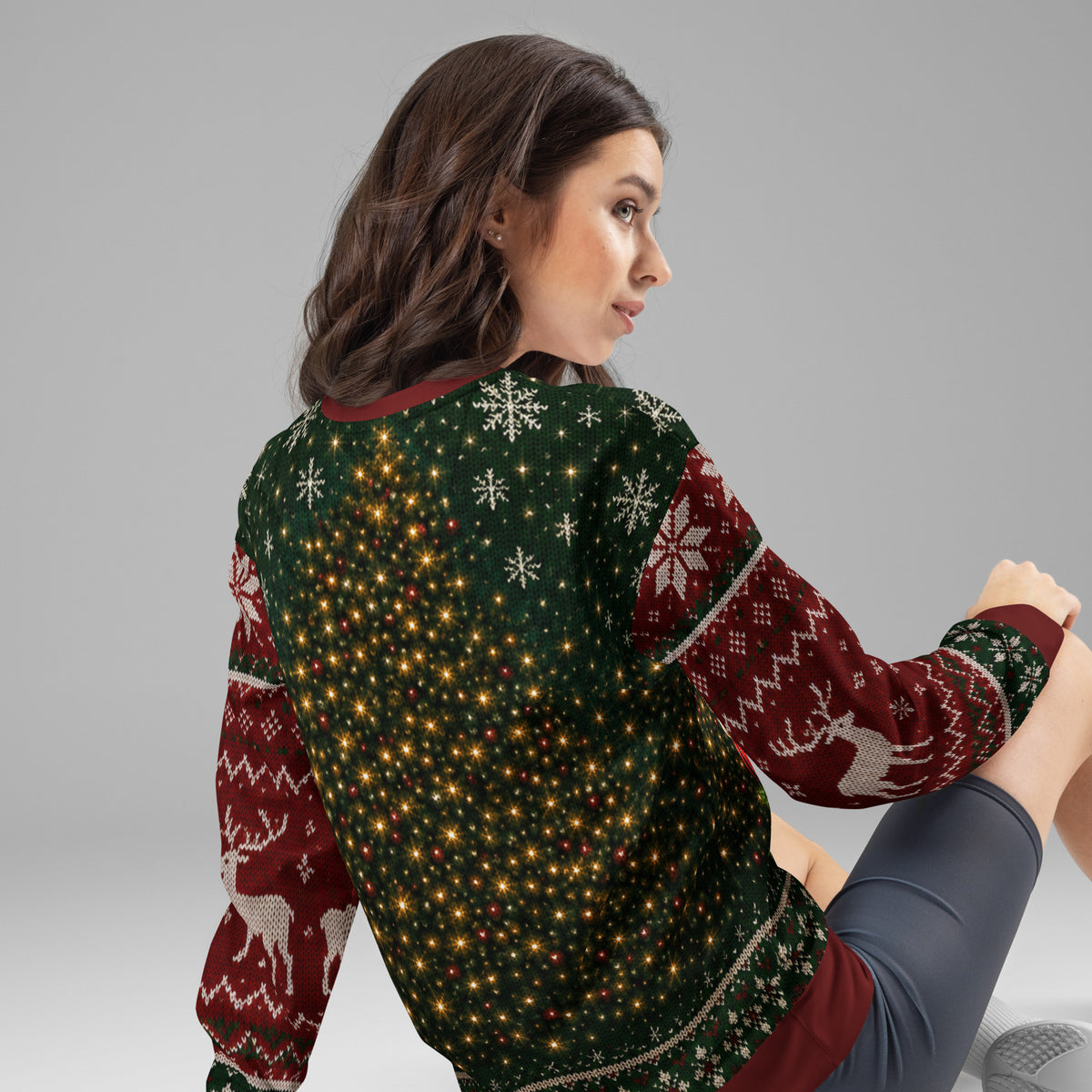 The Night Before Christ-Mass Santa gym Christmas sweatshirt – alternate back view
