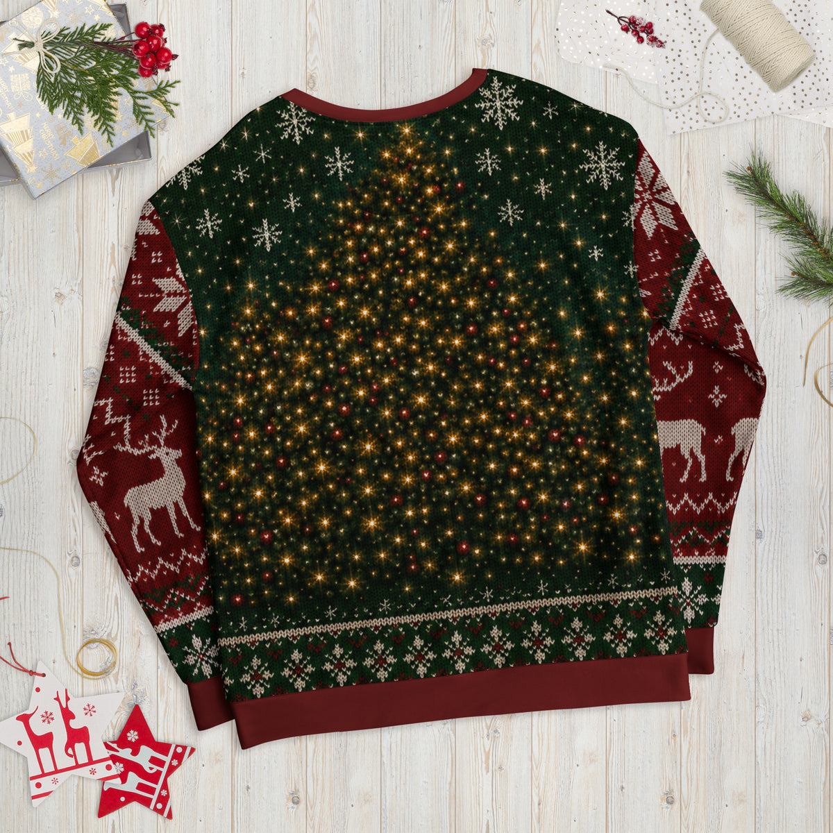 The Night Before Christ-Mass Santa gym Christmas sweatshirt – back view