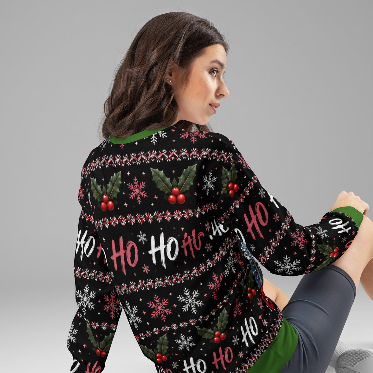 Falling Man funny Christmas sweatshirt – back view