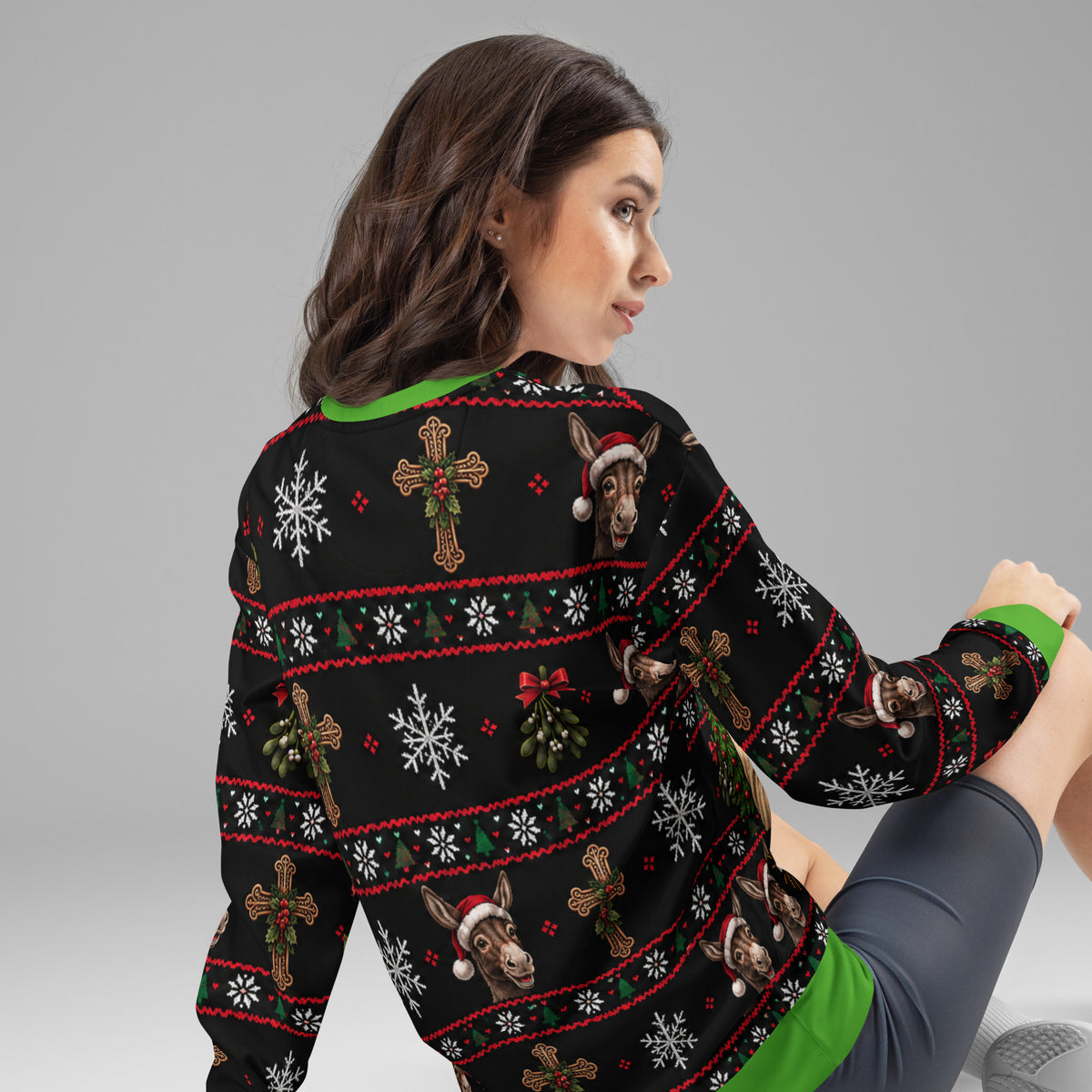 Birthday Jesus religious humour Christmas sweatshirt – back view