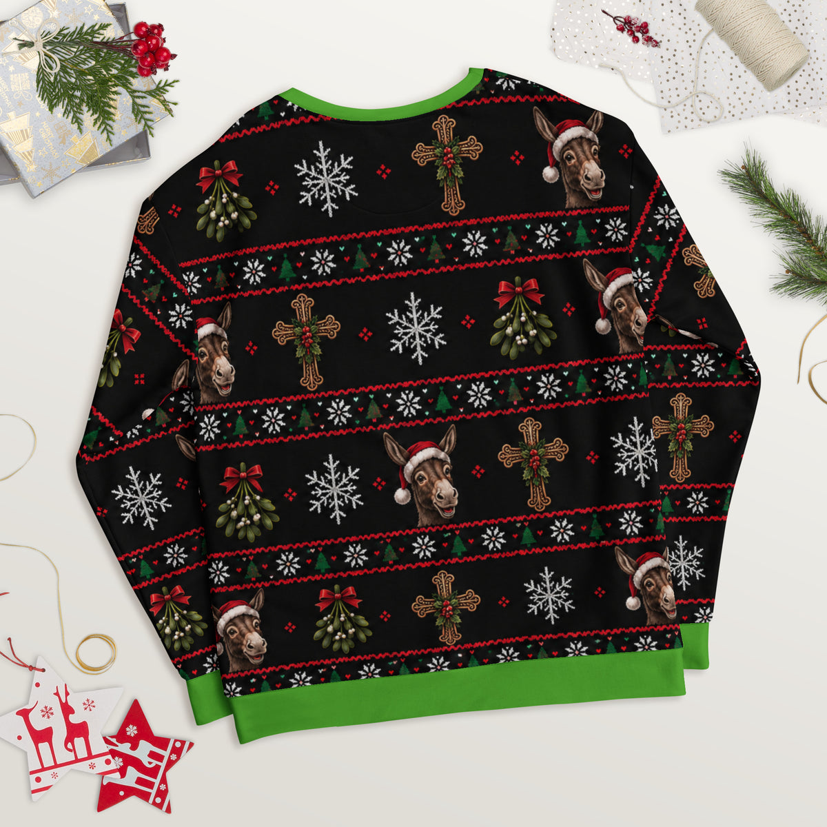 Birthday Jesus religious humour Christmas sweatshirt – back view