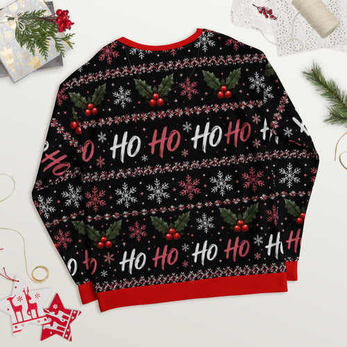 All I Want Is Hoes Santa rude Christmas sweatshirt – back view