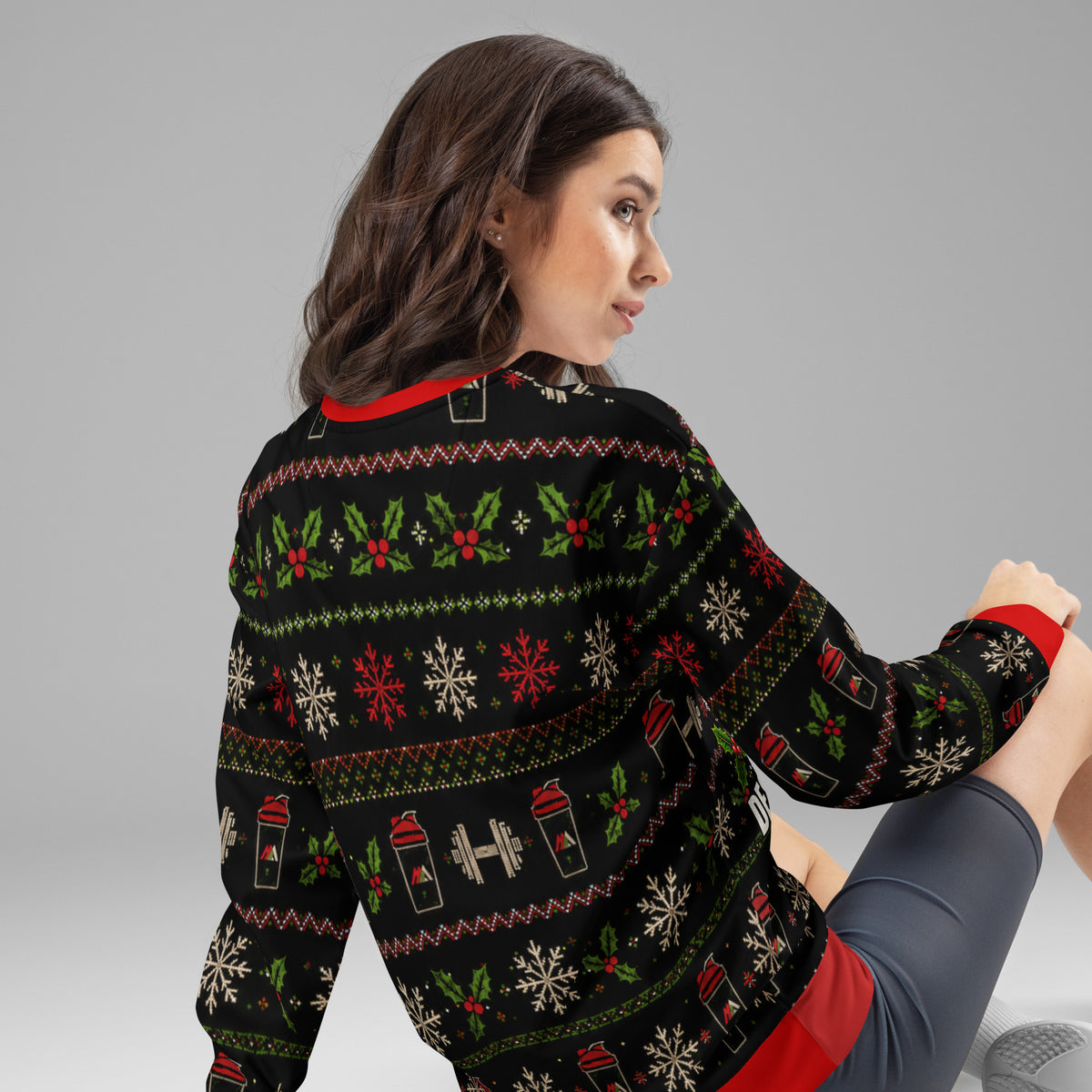 Protein Turkey gym Christmas sweatshirt – back view