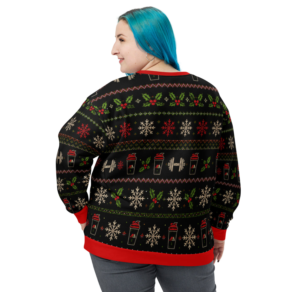 Protein Turkey gym Christmas sweatshirt – back view