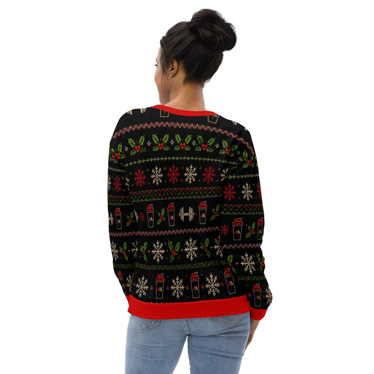 Protein Turkey gym Christmas sweatshirt – back view
