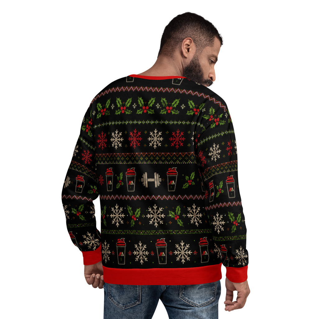 Protein Turkey gym Christmas sweatshirt – back view