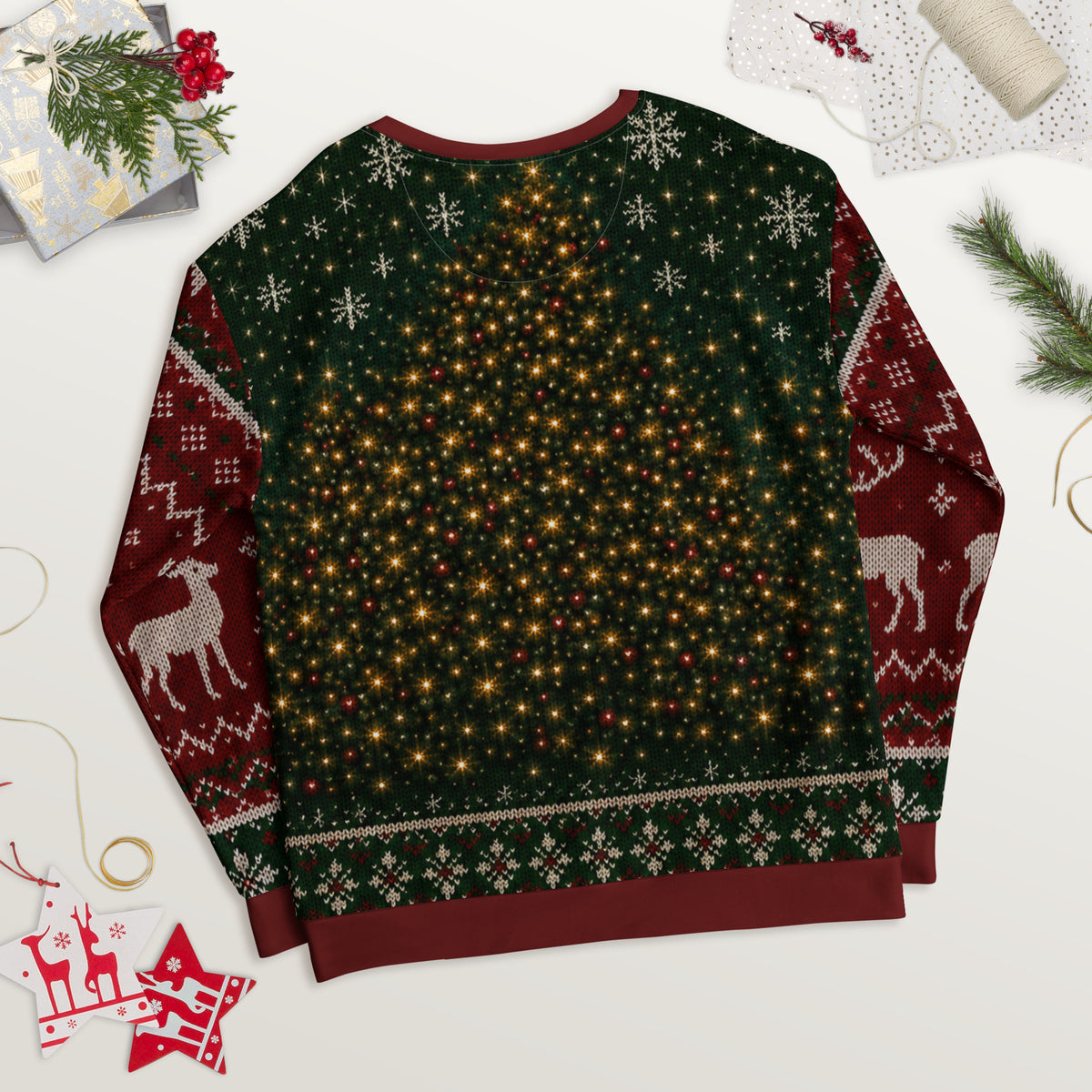 Kitty Under Mistletoe cat lovers Christmas sweatshirt – back view