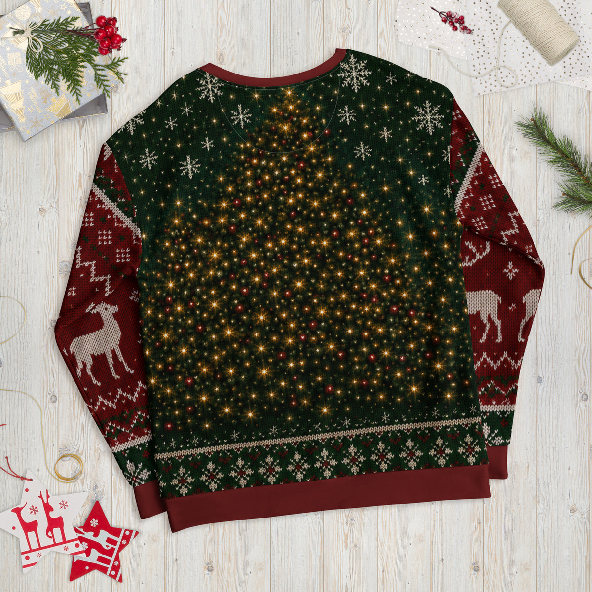 Kitty Under Mistletoe cat lovers Christmas sweatshirt – alternate back view