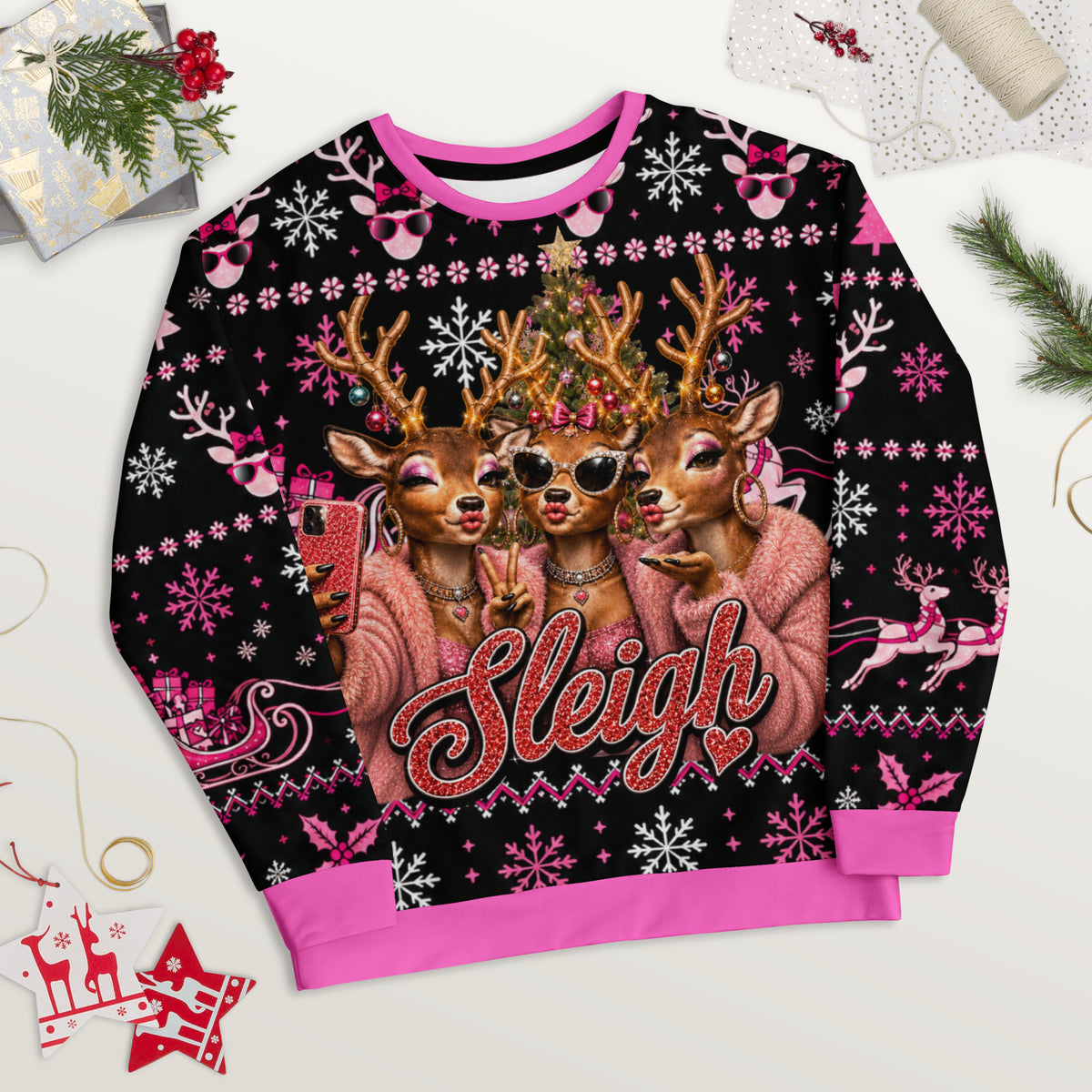 Sleigh Christmas sweatshirt – alternate front view