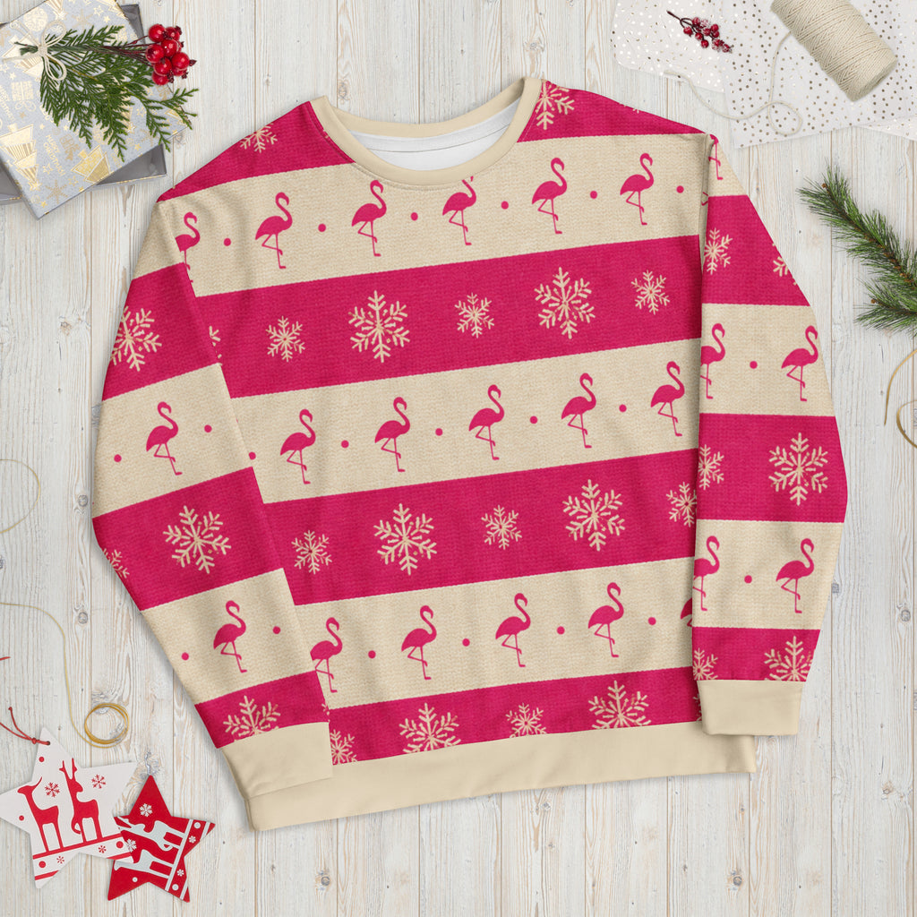 Flamingo lovers Christmas sweatshirt – front view