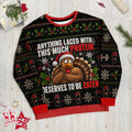 Protein Turkey gym Christmas sweatshirt – front view
