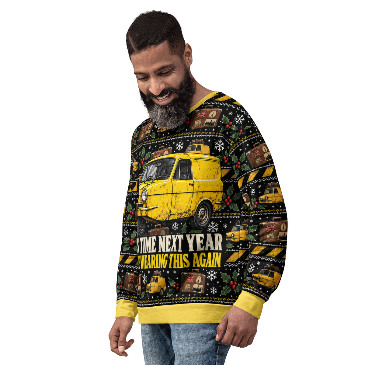This Time Next Year British comedy Christmas sweatshirt – left front view