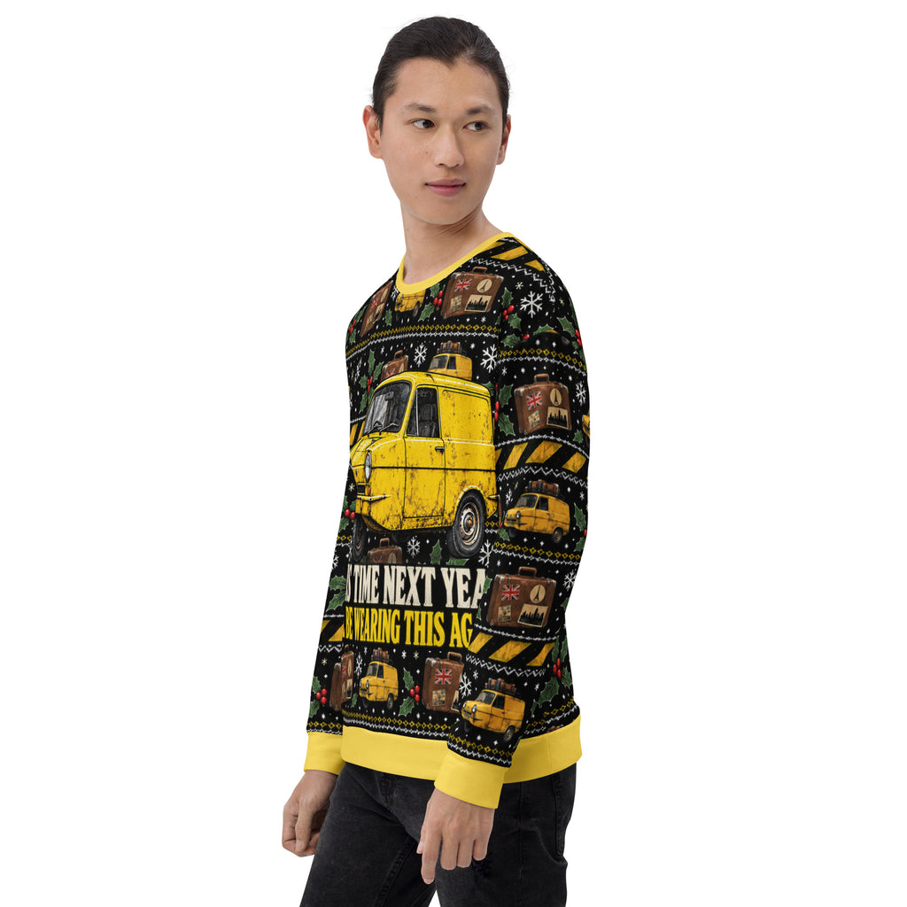 This Time Next Year British comedy Christmas sweatshirt – left front view