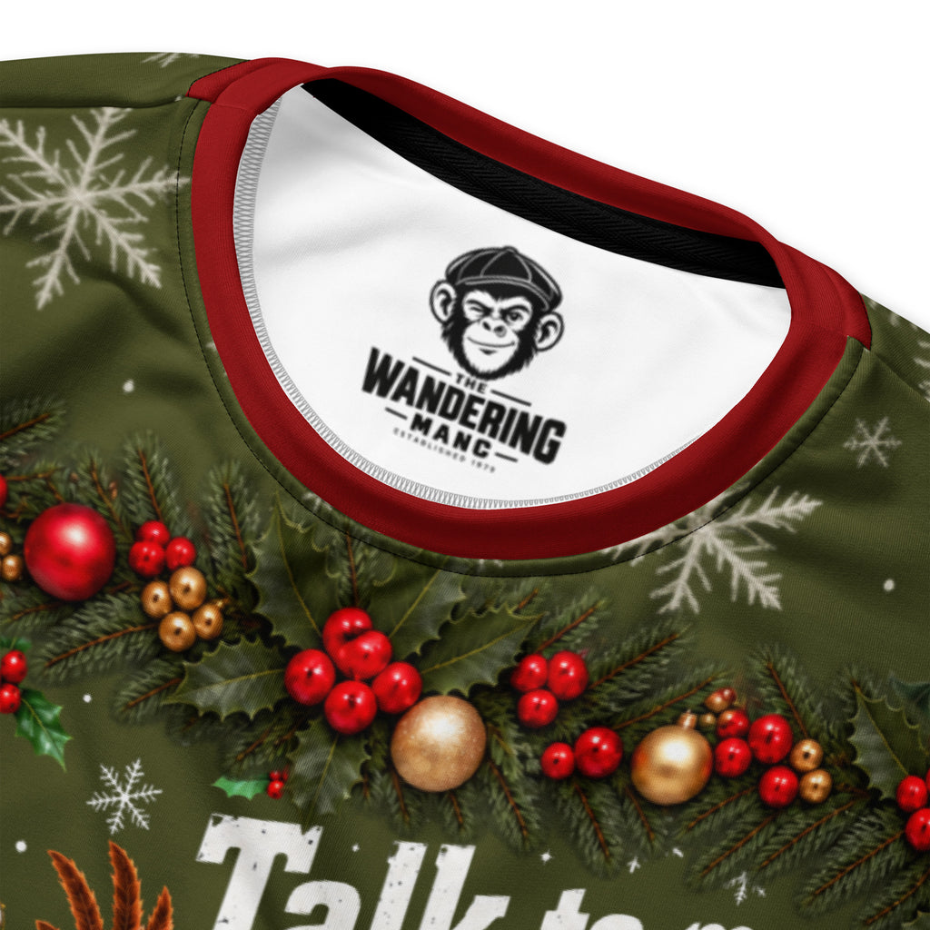 Talk to Me Goose funny Christmas sweatshirt – product detail view
