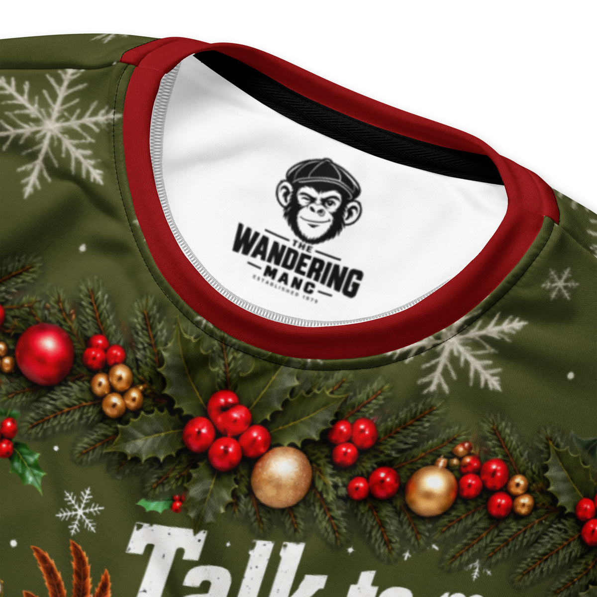 Talk to Me Goose funny Christmas sweatshirt – product detail view