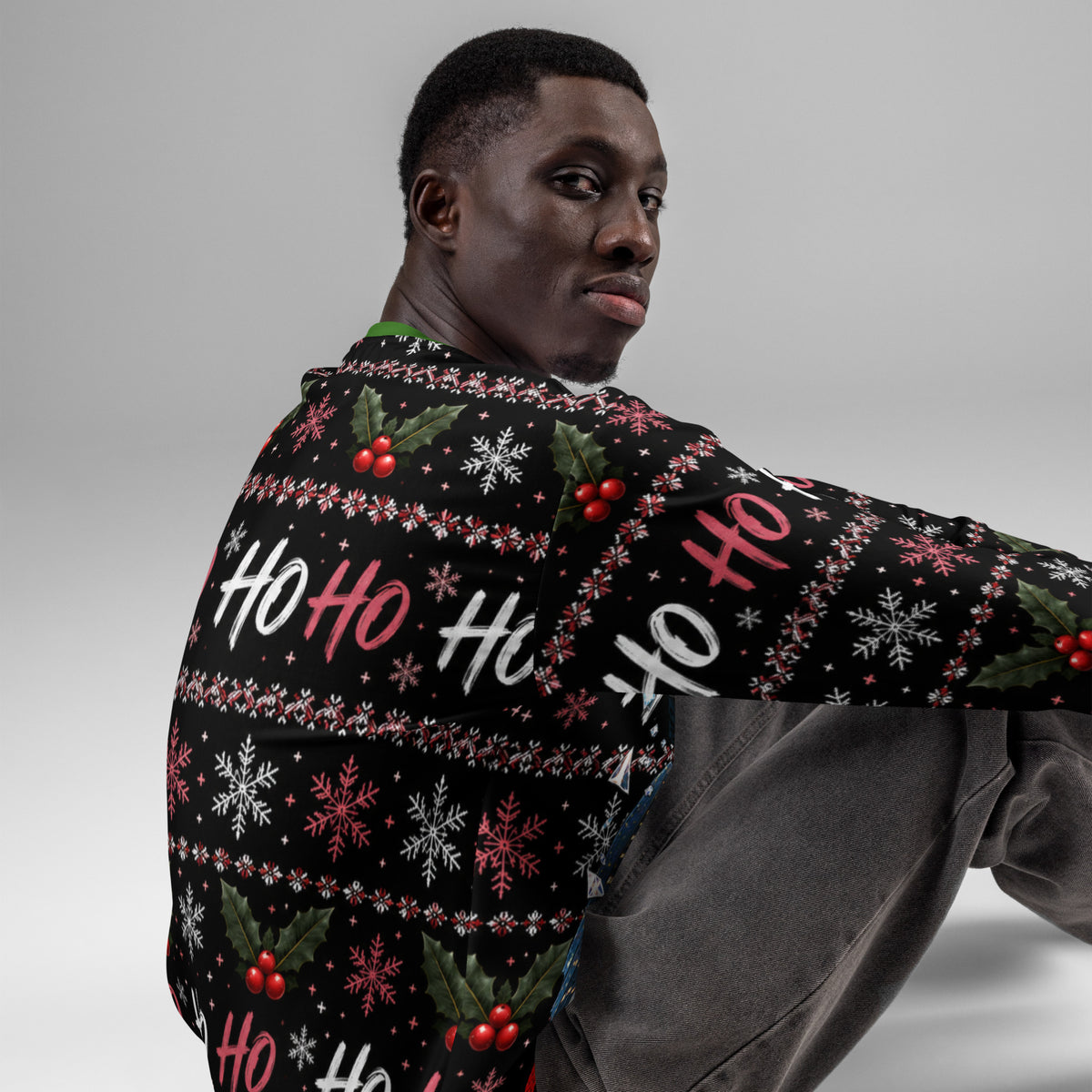 Falling Man funny Christmas sweatshirt – right side view