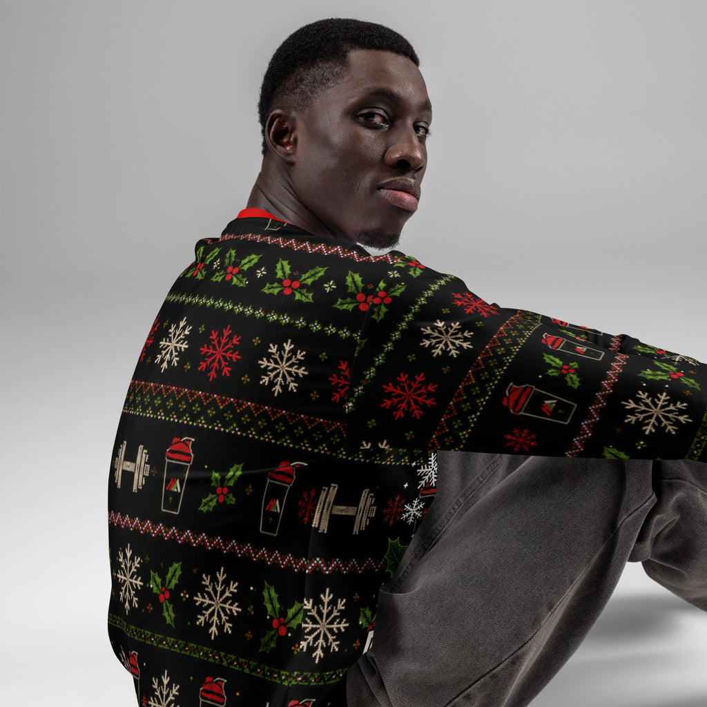 Protein Turkey gym Christmas sweatshirt – right side view