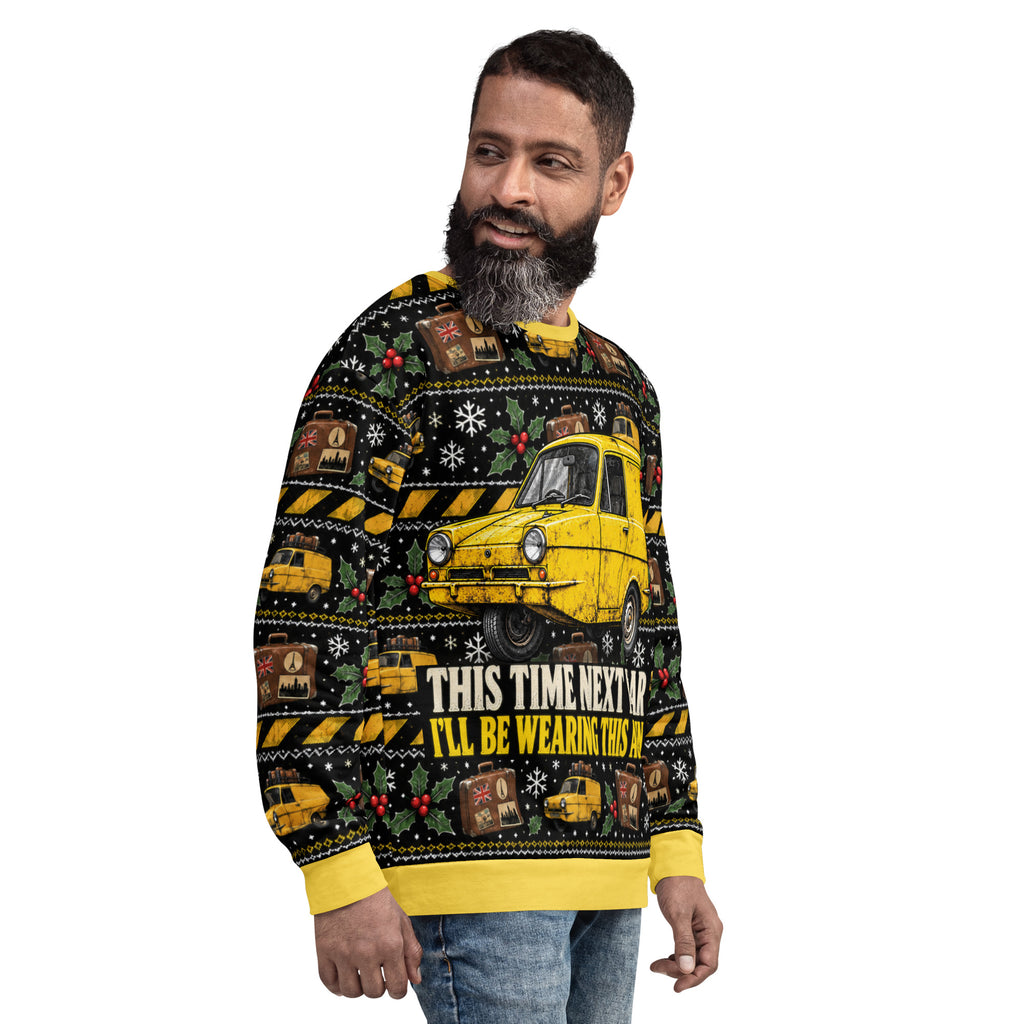 This Time Next Year British comedy Christmas sweatshirt – right front view