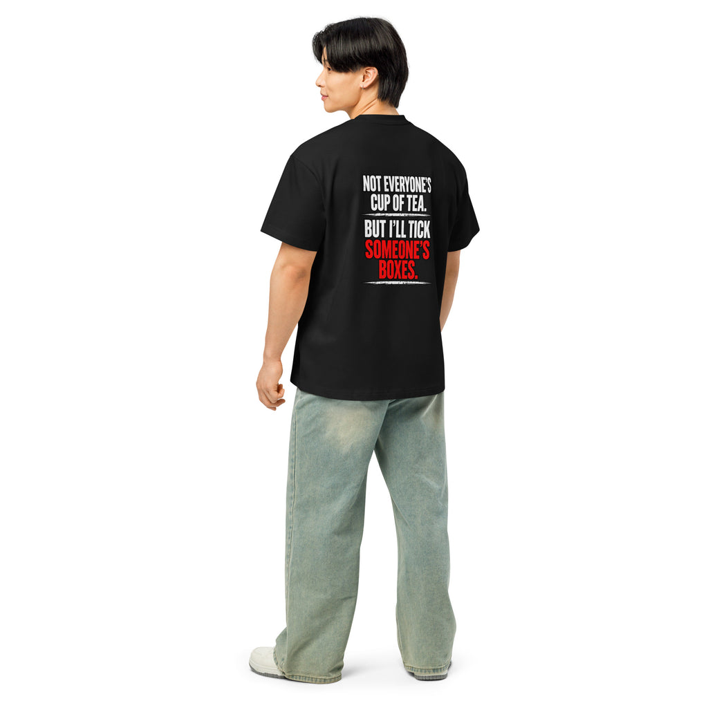Tattoos - Beard - Muscles – Gym – Men's Box Tee in black – back view