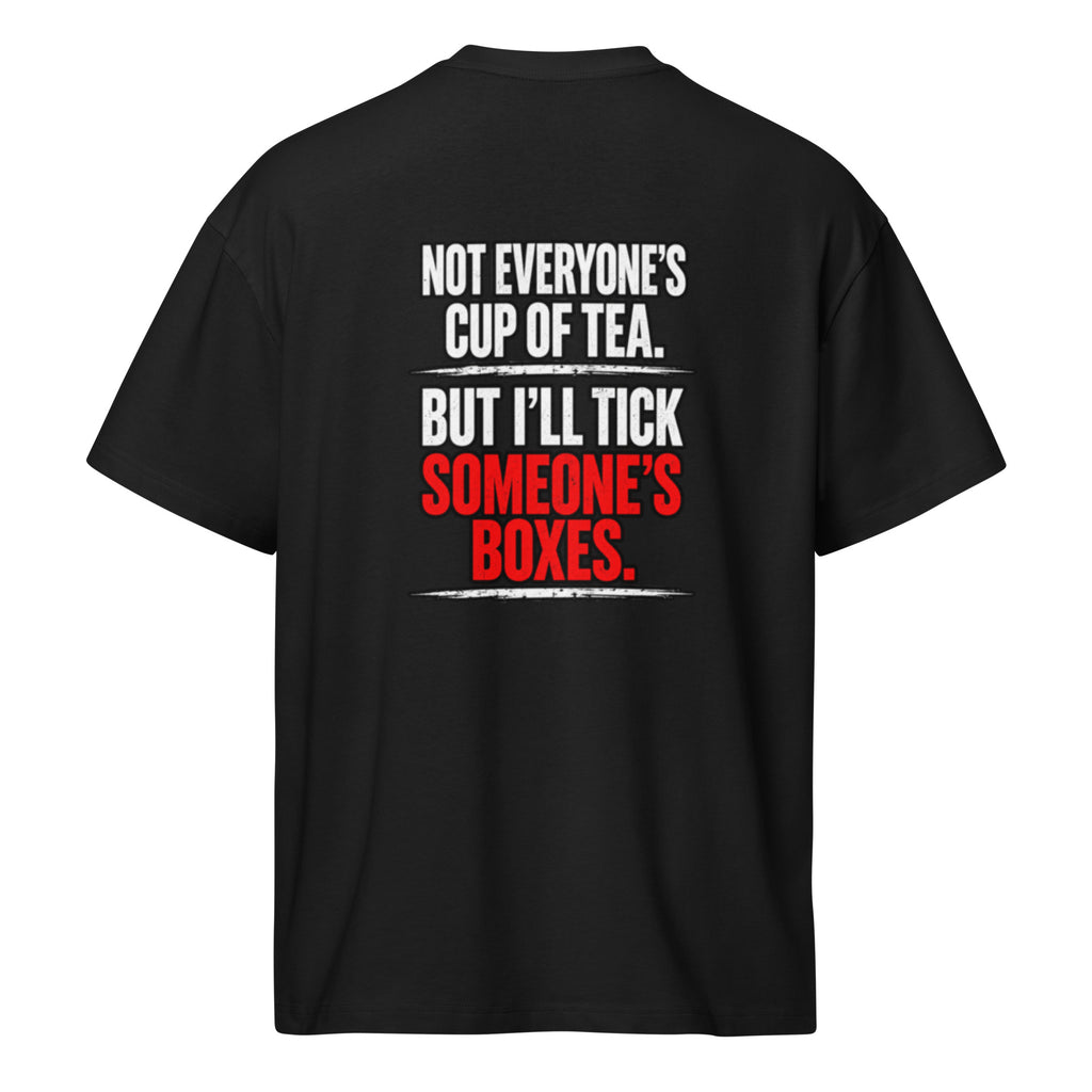 Tattoos - Beard - Muscles – Gym – Men's Box Tee in black – back view