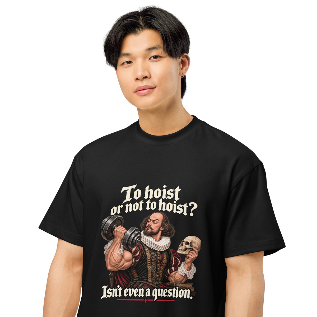 Black To Hoist Or Not To Hoist men's box tee – front view