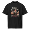 Black To Hoist Or Not To Hoist men's box tee – front view