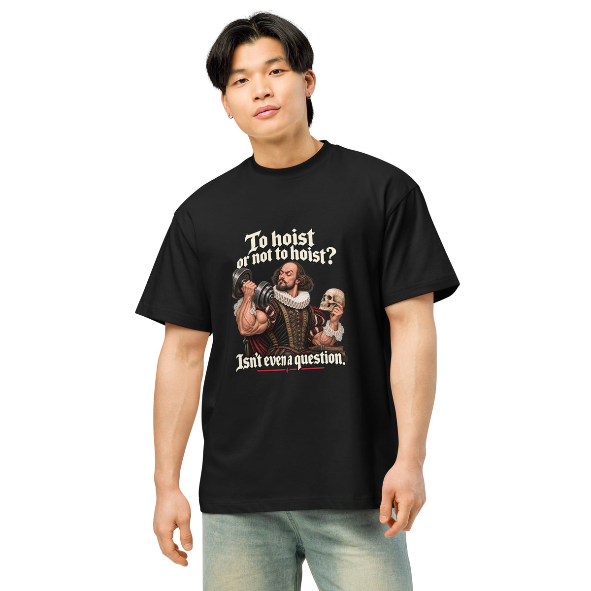 Black To Hoist Or Not To Hoist men's box tee – front view
