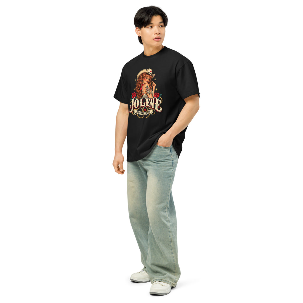 Jolene Homewrecker Legend black men's box tee left angle view