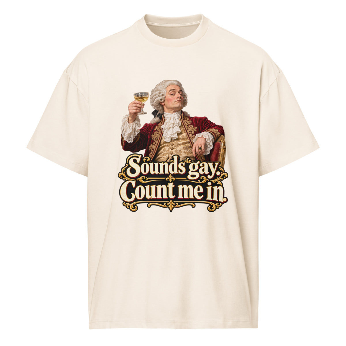Sounds Gay. Count Me In. – Pride – Men's Box Tee in white – front view