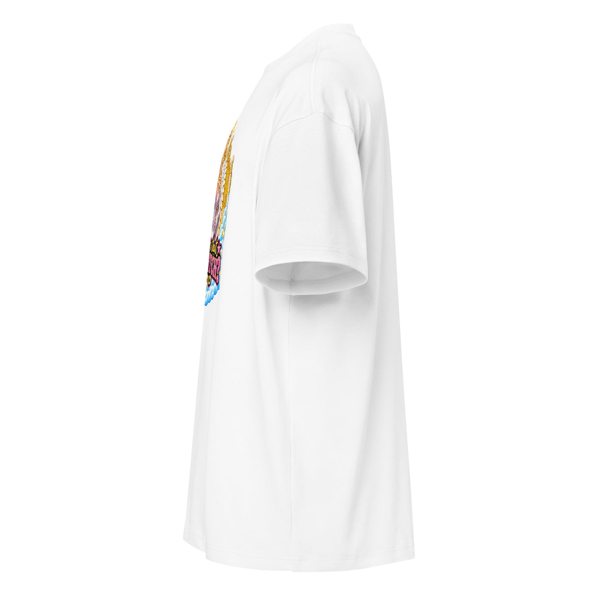 Oh Jolene Dolly men’s box tee in white left side view