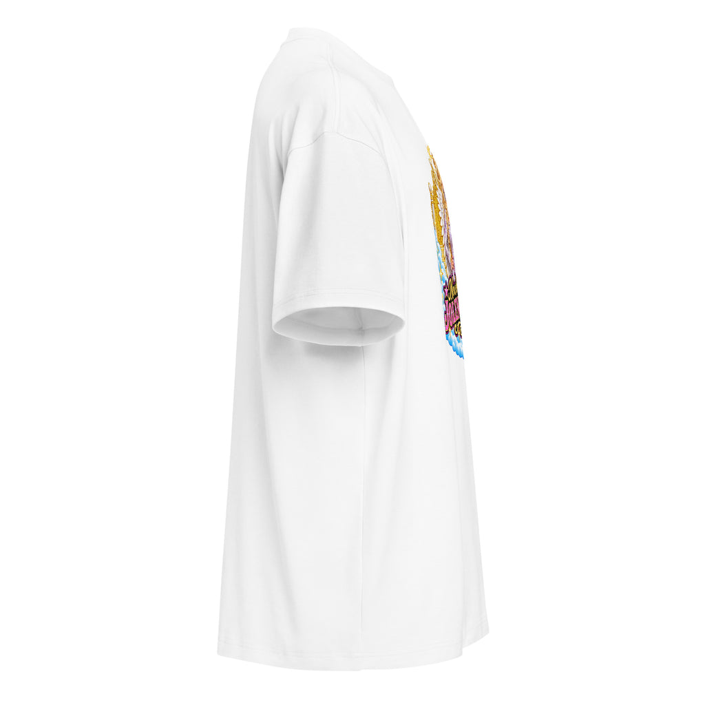 Oh Jolene Dolly men’s box tee in white right side view