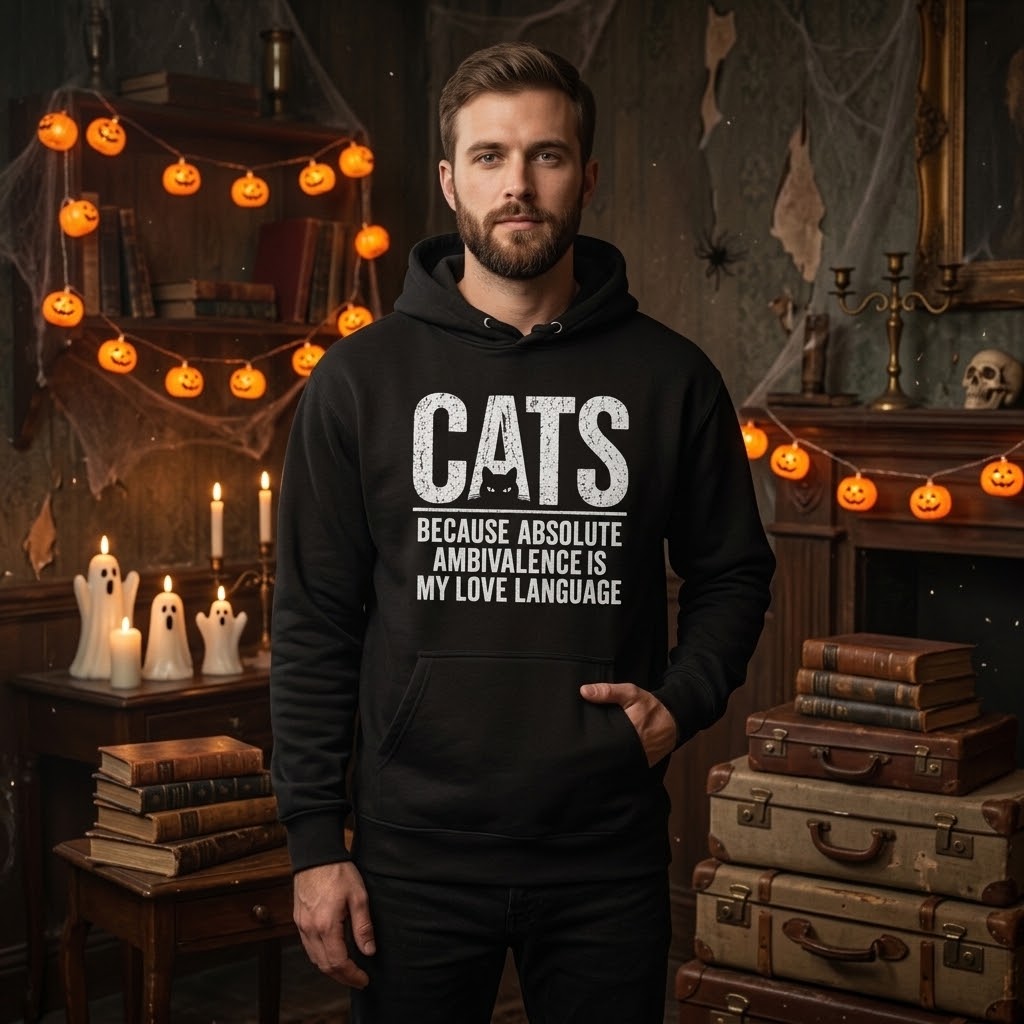 Ambivalence Is My Love Language – Cat Lovers – Hoodie – product view