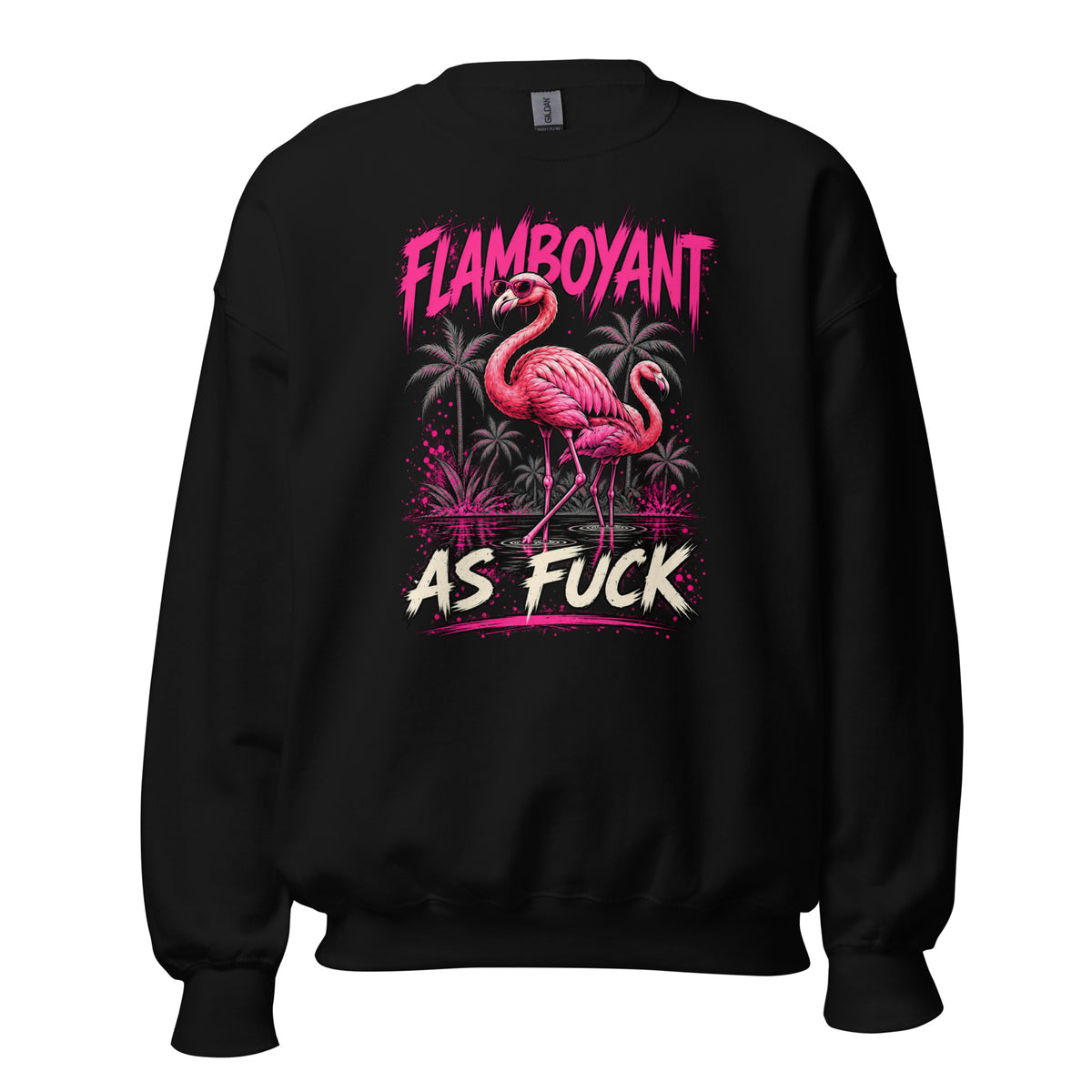 Flamboyant As Fuck crewneck sweatshirt in Black front view