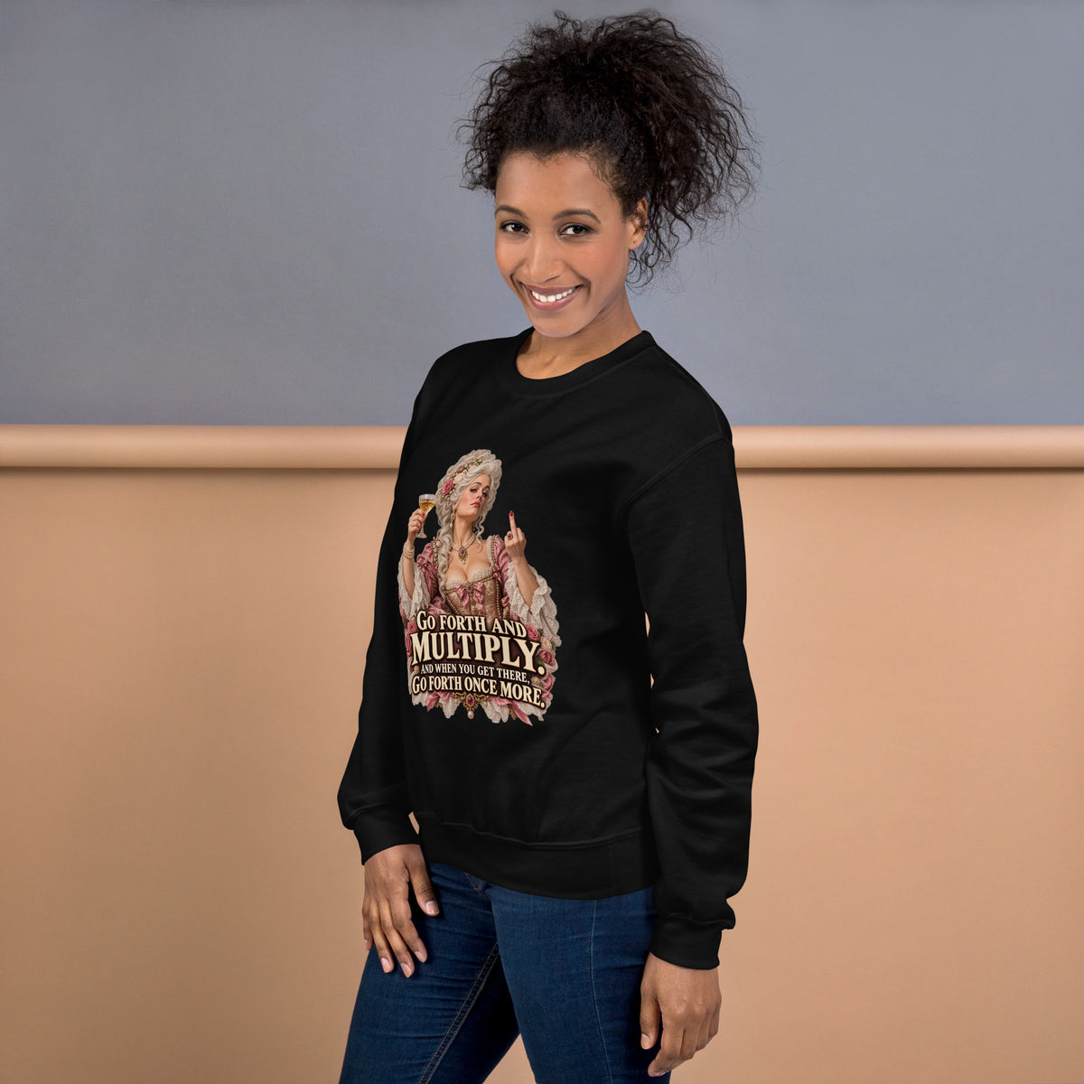 Go Forth And Multiply sweatshirt in Black left view