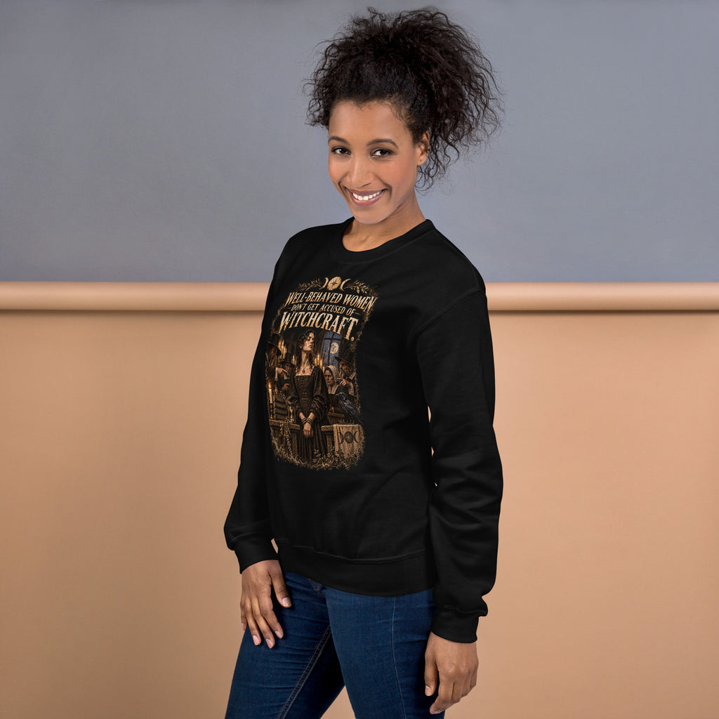 Well Behaved Women witch sweatshirt left angle
