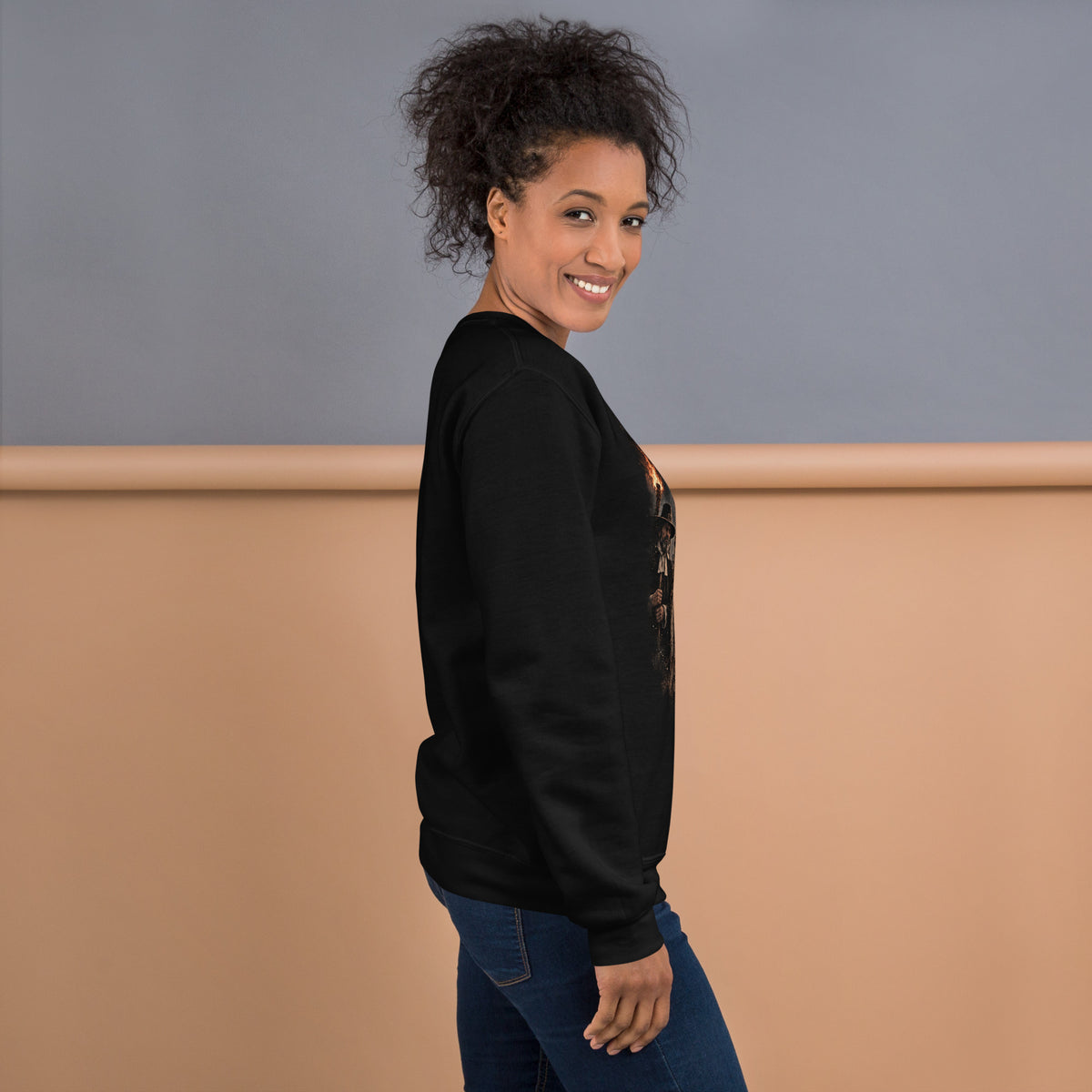 Too Loud Too Clever Too Free witch sweatshirt right angle