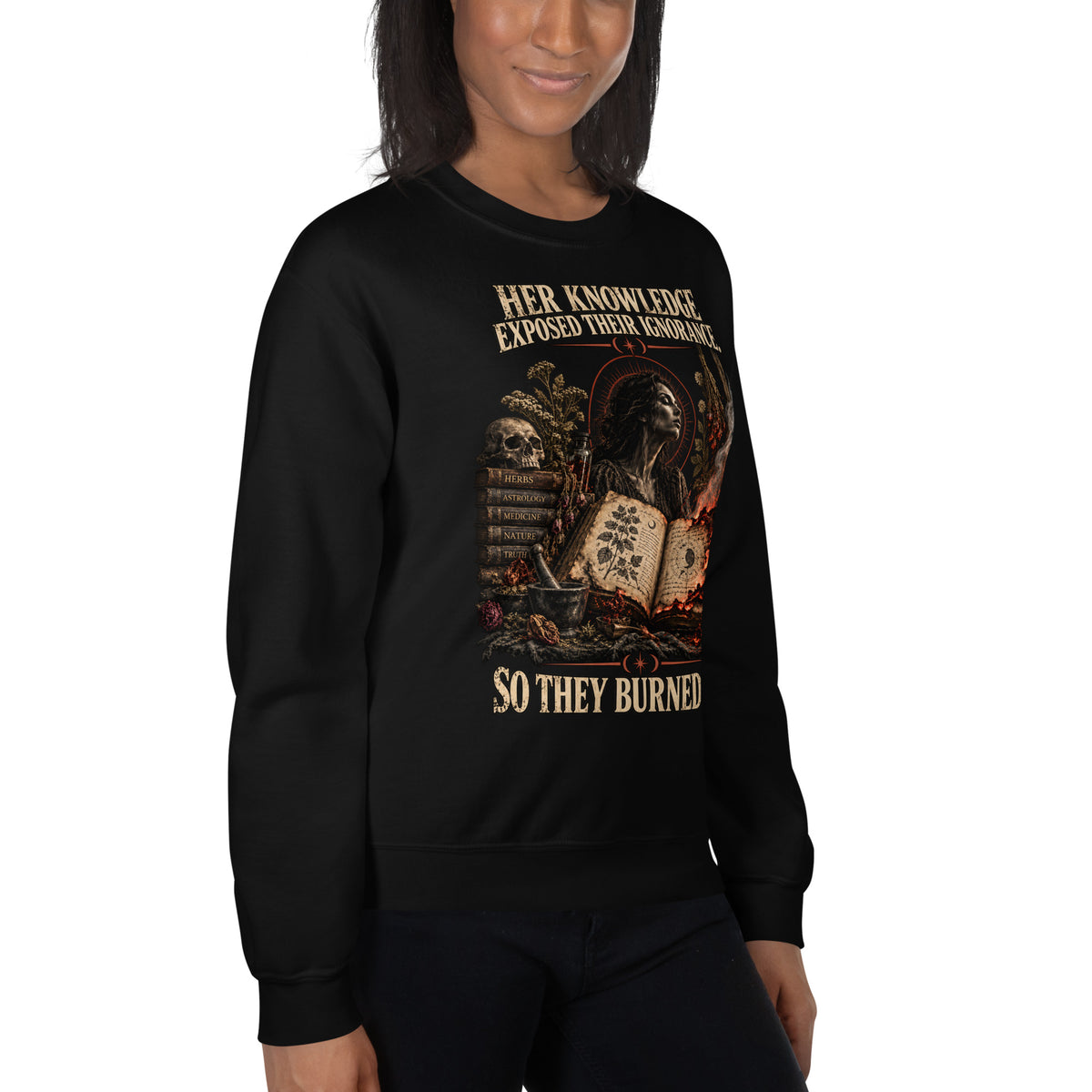 Her Knowledge Exposed Their Ignorance witch sweatshirt right angle