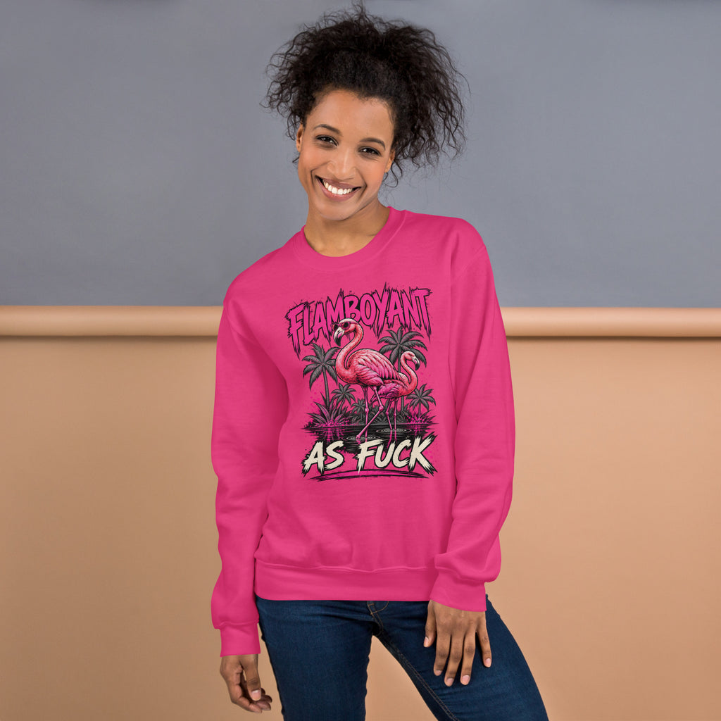 Flamboyant As Fuck sweatshirt in Heliconia alternate front view