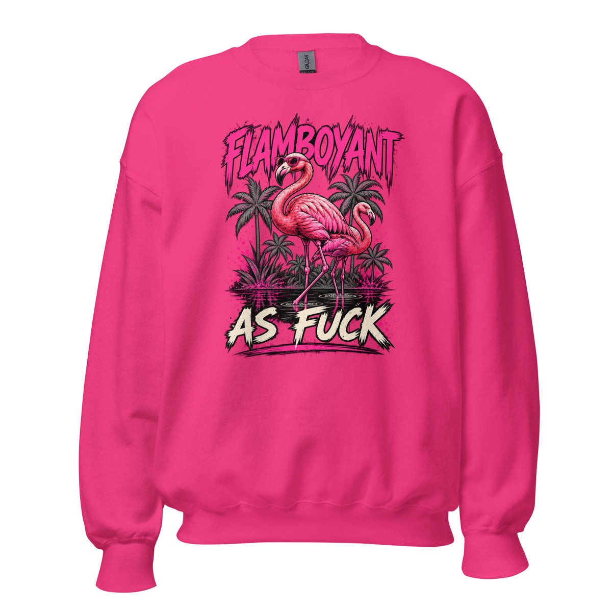 Flamboyant As Fuck crewneck sweatshirt in Heliconia front view