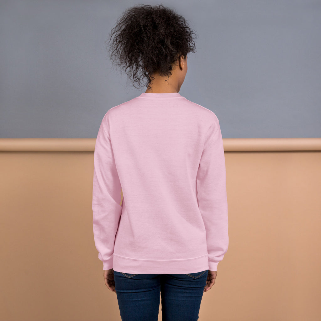 Go Forth And Multiply sweatshirt in Light Pink back view