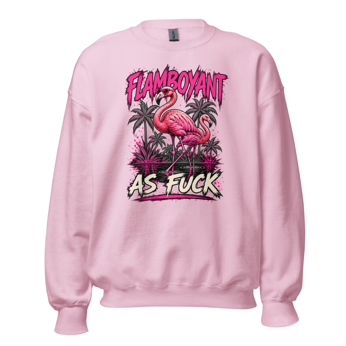Flamboyant As Fuck crewneck sweatshirt in Light Pink front view
