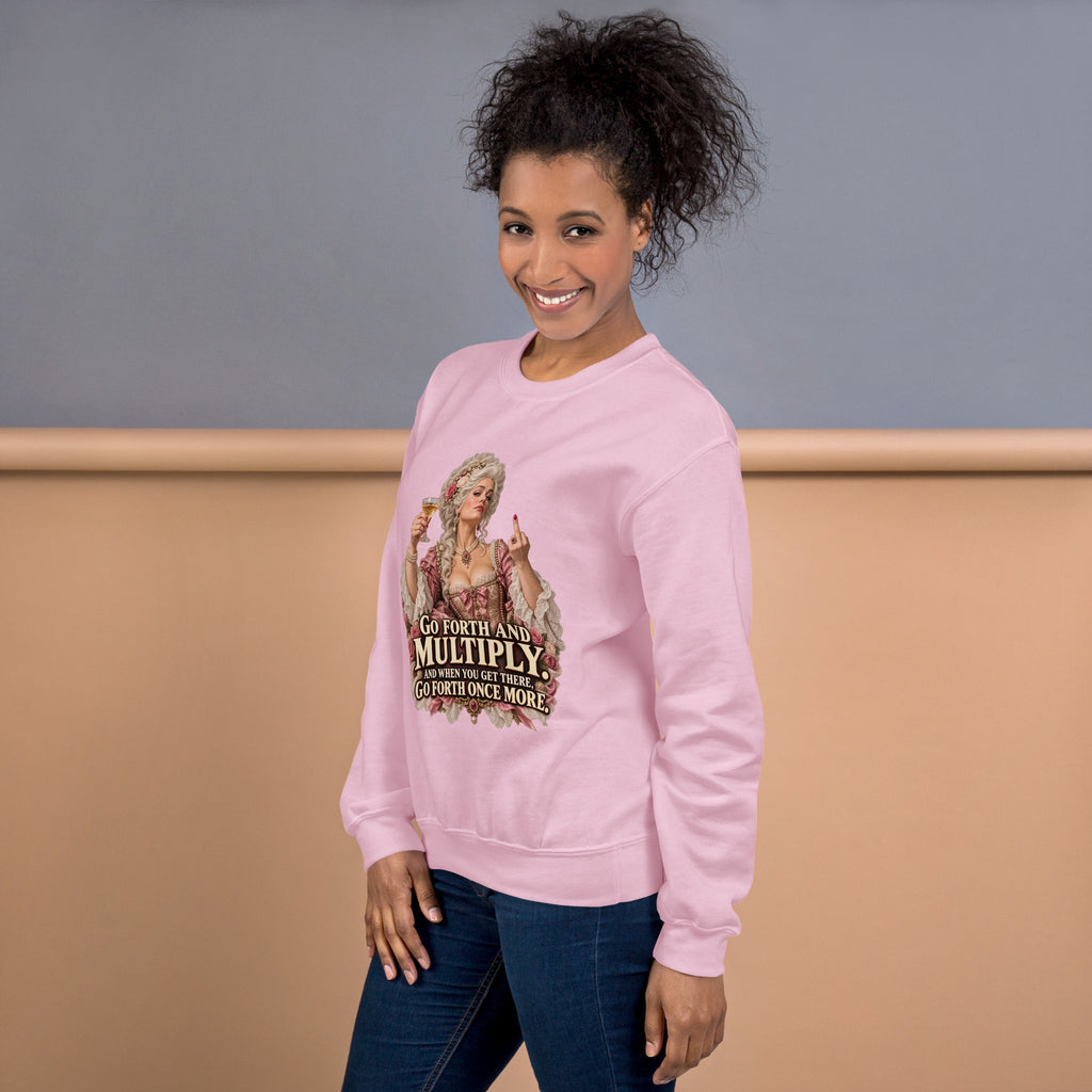 Go Forth And Multiply sweatshirt in Light Pink left view